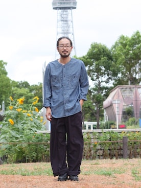 「OMNIGOD（オムニゴッド）のアイテム（パンツ）」を使った、D_MALL名古屋ラシックさん（メンズ・165cm）の秋コーディネート