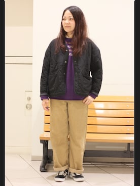 「OMNIGOD（オムニゴッド）のアイテム（ダウンジャケット/コート）」を使った、D_MALL名古屋ラシックさん（レディース・157cm）の秋コーディネート