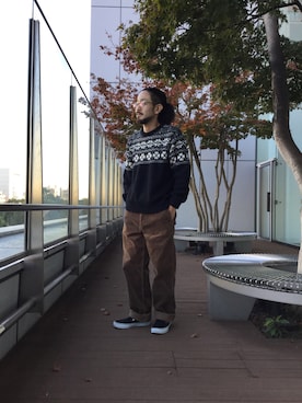 「OMNIGOD（オムニゴッド）のアイテム（パンツ）」を使った、D_MALL名古屋ラシックさん（メンズ・165cm）の秋コーディネート