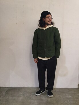 「OMNIGOD（オムニゴッド）のアイテム（ダウンジャケット/コート）」を使った、D_MALL名古屋ラシックさん（メンズ・165cm）の冬コーディネート