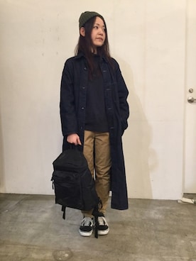 「OMNIGOD（オムニゴッド）のアイテム（デニムジャケット）」を使った、D_MALL名古屋ラシックさん（レディース・158cm）の冬コーディネート