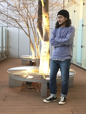 「OMNIGOD（オムニゴッド）のアイテム（パンツ）」を使った、D_MALL名古屋ラシックさん（メンズ・165cm）の冬コーディネート
