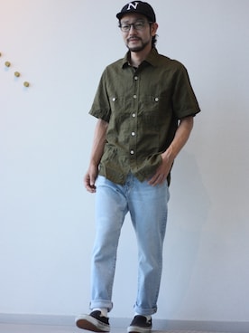 「ドミンゴ」｜「アイテム（帽子）」を使った、D_MALL名古屋ラシックさん（メンズ・165cm）の夏コーディネート