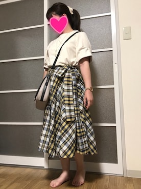 「no brand（ノーブランド）のアイテム（シュシュ）」を使った、Kさん（レディース・152cm）の春コーディネート