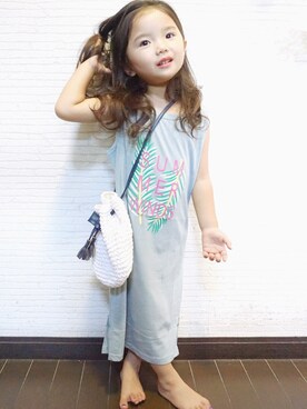 「F.O.KIDS（エフオーキッズ）のアイテム（バッグ）」を使った、ururun0120さん（キッズ・100cm）の夏コーディネート