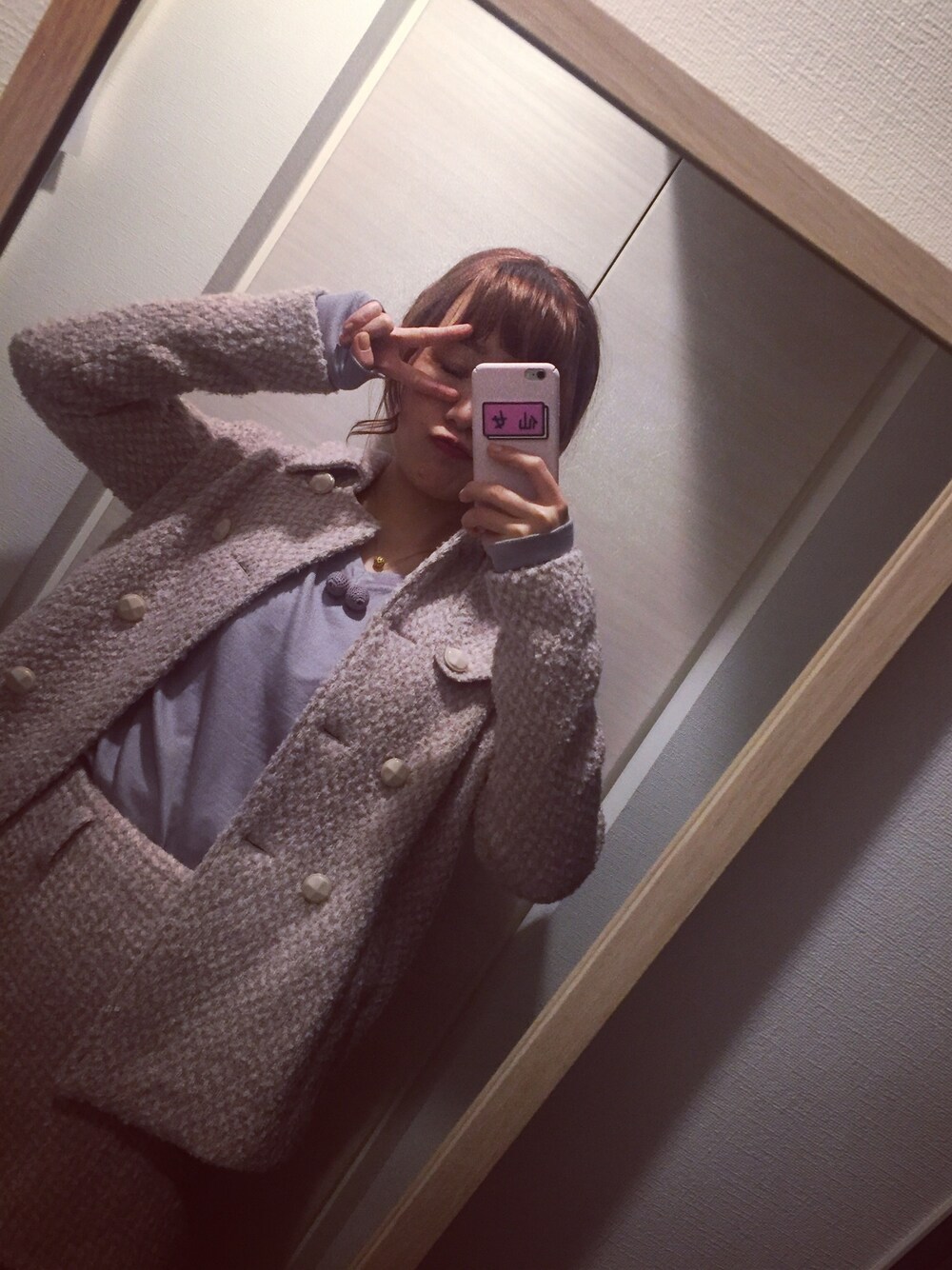 「All by Cissymaのアイテム（ジャケット/アウター、ベージュ系）」を使った、ピンぴょんさん（レディース・167cm）の冬コーディネートの1枚目の写真