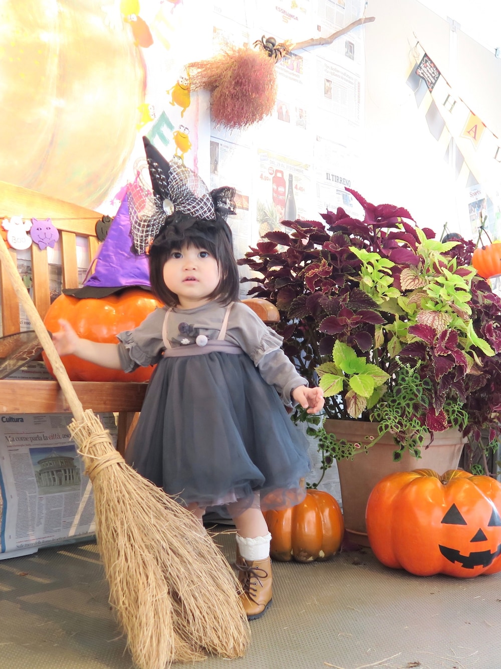 「wearhalloween2018」｜「MARLMARLの【MARLMARL/マールマール】 tutu/チュチュスカート（スカート、ブラック系）」を使った、nanaironmikoさん（キッズ・80cm）の秋コーディネートの1枚目の写真