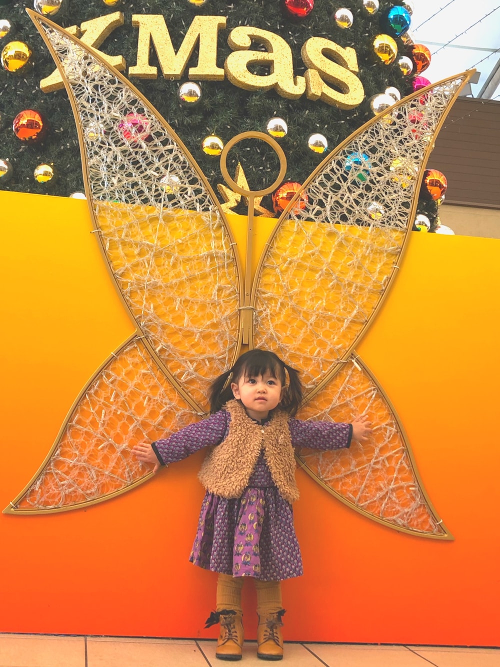 「秋コーデ」｜「Velnicaのアイテム（ワンピース/ドレス、パープル系）」を使った、nanaironmikoさん（キッズ・80cm）の秋コーディネートの1枚目の写真