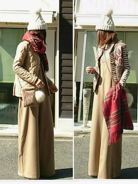 「LAVENHAM」｜「アイテム（オールインワン・サロペット）」を使った、マルルン♪ さん（レディース・159cm）の秋コーディネート