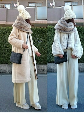 「スヌード」｜「アイテム（その他アウター）」を使った、マルルン♪ さん（レディース・159cm）の冬コーディネート
