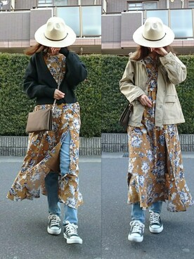 「CONVERSE（コンバース）のconverse コンバース ALL STAR 100 COLORS OX オールスター 100 カラーズ オックス 32861791 BLACK（スニーカー）」を使った、マルルン♪ さん（レディース・159cm）の春コーディネート