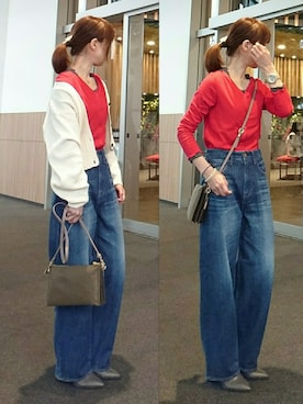 「アイテム（パンプス、グレー系）」を使った、マルルン♪ さん（レディース・159cm）の春コーディネート