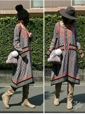 「MAISON DE REEFUR（メゾンドリーファー）のアイテム（帽子）」を使った、マルルン♪ さん（レディース・159cm）の秋コーディネート