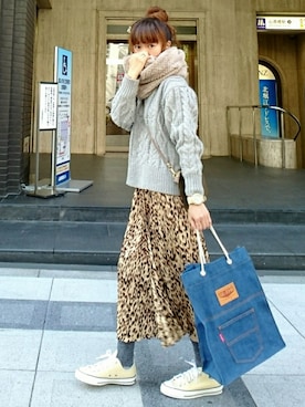 「Big John（ビッグジョン）のアイテム（バッグ）」を使った、マルルン♪ さん（レディース・159cm）の秋コーディネート