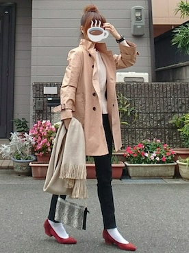「Rouge vif（ルージュヴィフ）のアイテム（トレンチコート）」を使った、マルルン♪ さん（レディース・159cm）の秋コーディネート