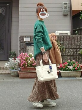 「Willful by lipstar（ウィルフル バイ リップスター）の【Willful by lipstar】3G アゼMIXハイネックニット（ニット/セーター）」を使った、マルルン♪ さん（レディース・159cm）の秋コーディネート