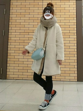 「CONVERSE（コンバース）のconverse コンバース ALL STAR 100 COLORS OX オールスター 100 カラーズ オックス 32861791 BLACK（スニーカー）」を使った、マルルン♪ さん（レディース・159cm）の秋コーディネート