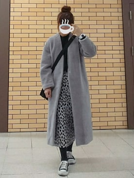 「Rouge vif（ルージュヴィフ）のアイテム（ムートンコート）」を使った、マルルン♪ さん（レディース・159cm）の冬コーディネート