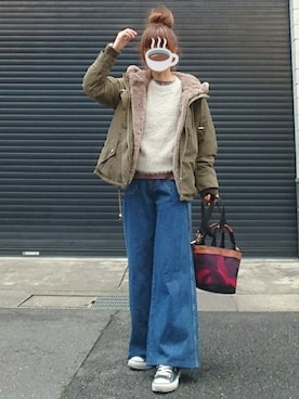 「reca（レカ）のアイテム（モッズコート）」を使った、マルルン♪ さん（レディース・159cm）の冬コーディネート
