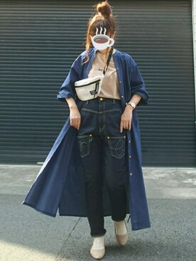 「アントマリーズ」｜「アイテム（シャツワンピース）」を使った、マルルン♪ さん（レディース・159cm）の春コーディネート