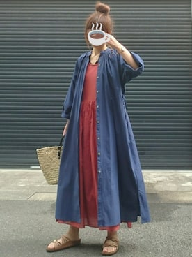 「アントマリーズ」｜「アイテム（シャツワンピース）」を使った、マルルン♪ さん（レディース・159cm）の春コーディネート