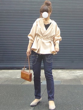 「ぺプラムトップス」｜「アイテム（腕時計）」を使った、マルルン♪ さん（レディース・159cm）の秋コーディネート