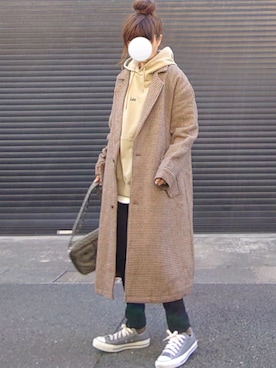 「LEE」｜「アイテム（チェスターコート）」を使った、マルルン♪ さん（レディース・159cm）の秋コーディネート