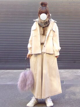 「Chaco closet（チャコ クローゼット）のリラクシングAラインフレアワイドパンツ（その他パンツ）」を使った、マルルン♪ さん（レディース・159cm）の秋コーディネート