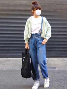 「reca（レカ）のアイテム（オールインワン・サロペット）」を使った、マルルン♪ さん（レディース・159cm）の春コーディネート