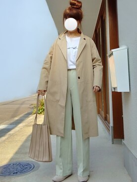 「Libra Cue（リブラ キュー）のアイテム（チェスターコート）」を使った、マルルン♪ さん（レディース・159cm）の春コーディネート