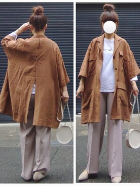 「ビッグシャツ」｜「アイテム（パンプス）」を使った、マルルン♪ さん（レディース・159cm）の春コーディネート