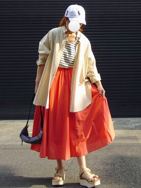 マルルン♪ さんの「【WEB限定】【Gigi】綿シルクロングスカート」を使ったコーディネート