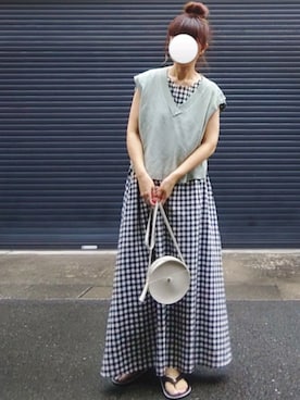 「SonnyLabel」｜「アイテム（ビーチサンダル）」を使った、マルルン♪ さん（レディース・159cm）の夏コーディネート