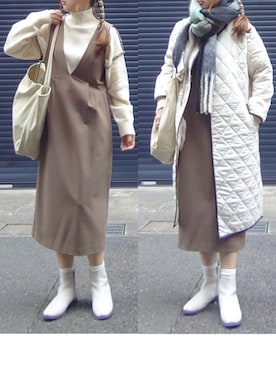 「socolla（ソコラ）のアイテム（その他アウター）」を使った、マルルン♪ さん（レディース・159cm）の秋コーディネート