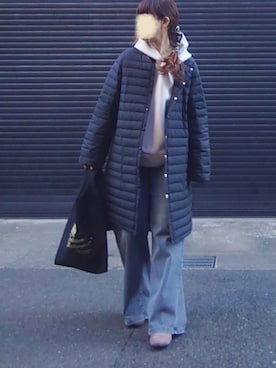 「Traditional Weatherwear（トラディショナルウェザーウェア）のMARCHE BAG MINI（トートバッグ）」を使った、マルルン♪ さん（レディース・159cm）の冬コーディネート