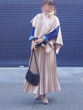 「sakishimatokyo（サキシマトーキョー）のアイテム（デニムジャケット）」を使った、マルルン♪ さん（レディース・159cm）の冬コーディネート
