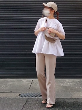 「sakishimatokyo」｜「アイテム（スラックス）」を使った、マルルン♪ さん（レディース・159cm）の春コーディネート