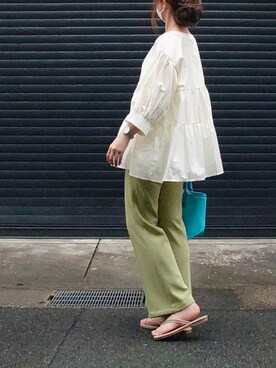 「sakishimatokyo（サキシマトーキョー）のアイテム（パンツ）」を使った、マルルン♪ さん（レディース・159cm）の春コーディネート