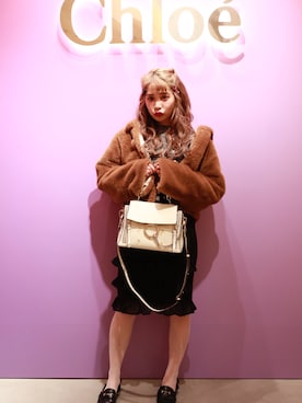 「Swankiss（スワンキス）のアイテム（その他アウター）」を使った、林田　沙綾さん（レディース・162cm）の冬コーディネート