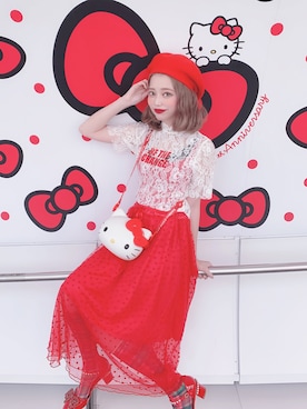 「サンリオコーデ」｜林田　沙綾さん（レディース・163cm）の夏コーディネート