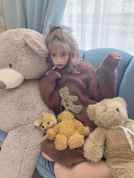 「くまニット」｜林田　沙綾さん（レディース・162cm）の秋コーディネート
