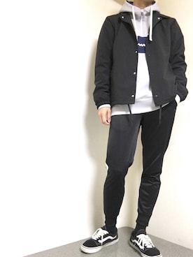 「シンプルおしゃれが好き」｜「アイテム（ナイロンジャケット）」を使った、まるたさん（メンズ・173cm）の秋コーディネート