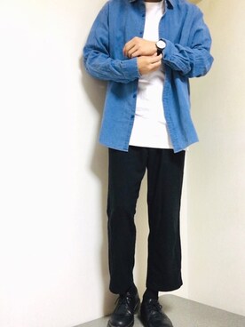 「QRESTON（クレストン）のアイテム」を使った、まるたさん（メンズ・173cm）の秋コーディネート