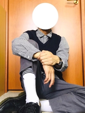 「QRESTON（クレストン）のアイテム」を使った、まるたさん（メンズ・173cm）の秋コーディネート