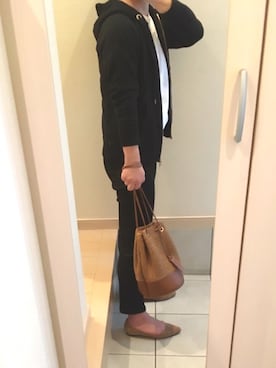 「Deuxieme Classe（ドゥーズィエムクラス）のアイテム（パーカー）」を使った、りまりまさん（レディース・155cm）の春コーディネート