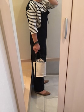 「plage（プラージュ）のアイテム（サロペット/オーバーオール）」を使った、りまりまさん（レディース・155cm）の秋コーディネート