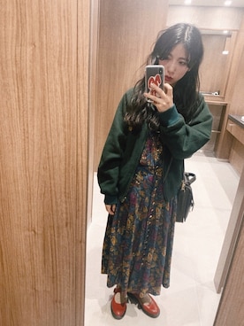 「VINTAGE（ヴィンテージ）のアイテム（ジャケット/アウター）」を使った、なさん（レディース・165cm）の冬コーディネート