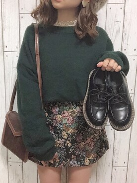 「Another Edition（アナザーエディション）のアイテム（ハンチング/ベレー帽）」を使った、fuuさん（レディース・148cm）の秋コーディネート