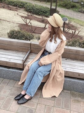 「春カラー」｜「アイテム（キャスケット）」を使った、fuuさん（レディース・149cm）の春コーディネート