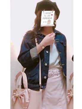 「abc une face（アーベーセーアンフェイス）のアイテム（ジャケット/アウター）」を使った、あめさん（レディース・162cm）の春コーディネート